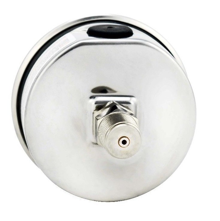 2.5" LIQUID FILLED PRESSURE GAUGE 0 - 30 PSI, STAINLESS STEEL CASE BACK MOUNT