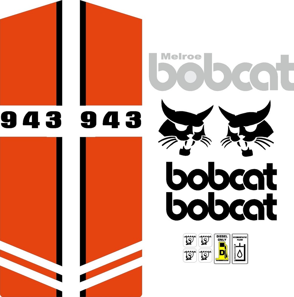 943 C Replacement decals decal kit / sticker set skid loader steer fits bobcat