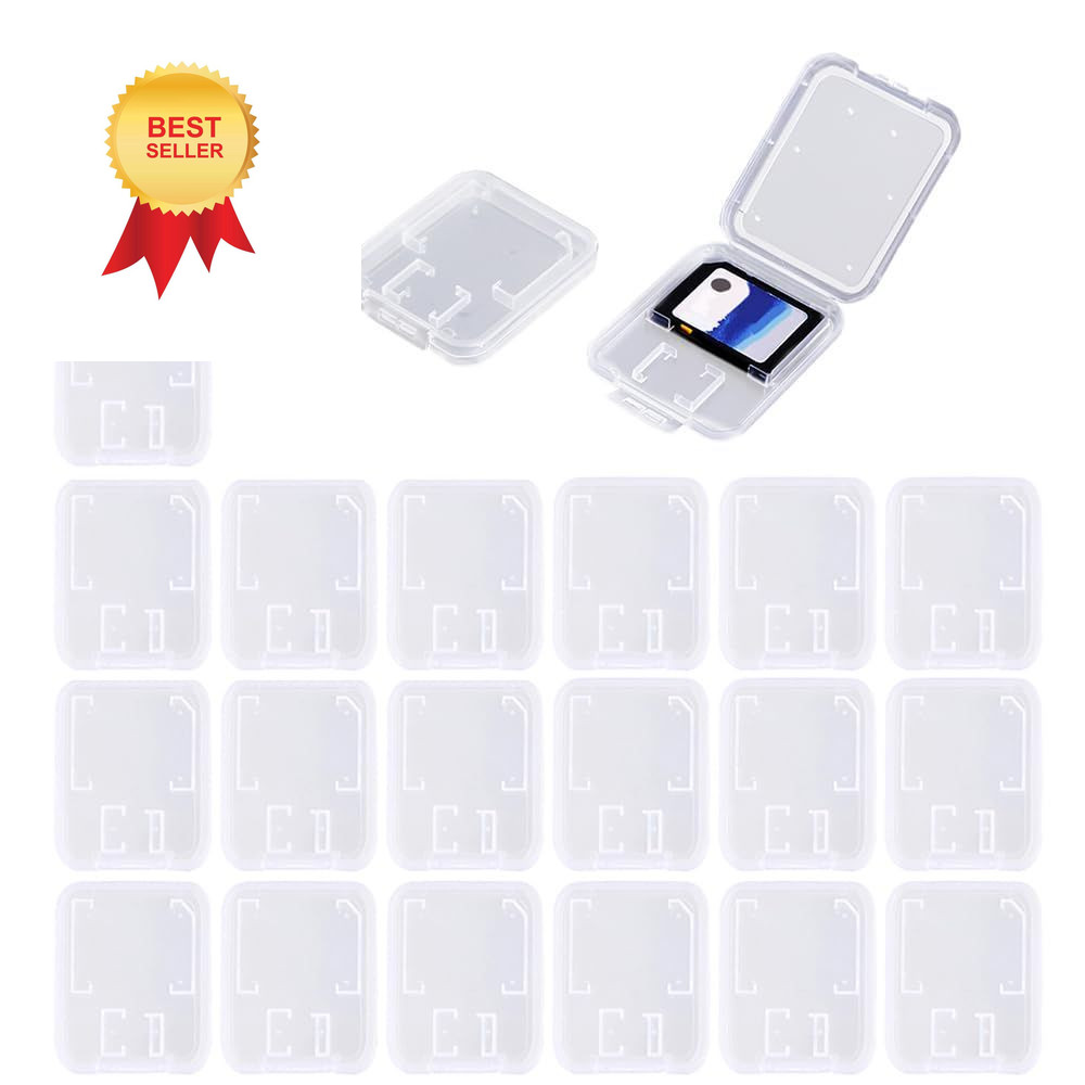 Clear Plastic Memory Card Case Compatible with SD SDHC SDXC Micro white