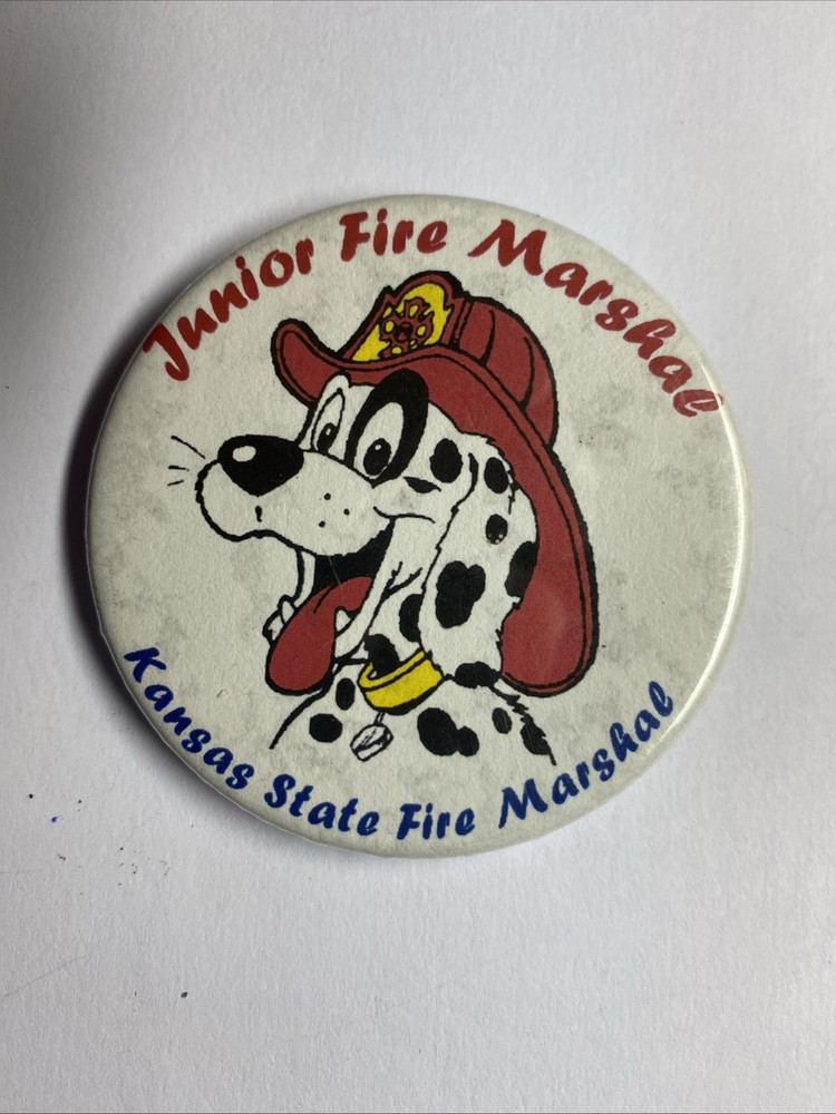 Pin back 2 1/4” Junior Fire Marshal Kana dad State Fire Marshal
