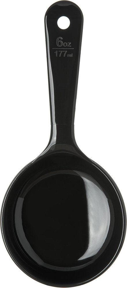 493003 Solid Short Handle Portion Control Spoon, 6 oz, Black