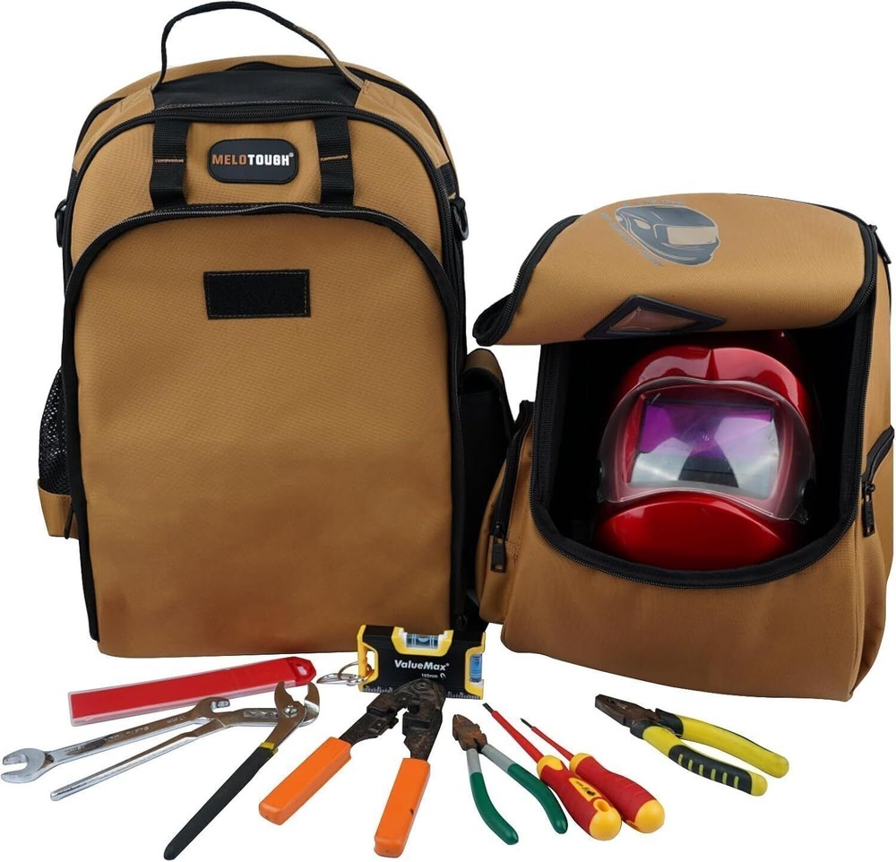 Welding Tool backpack for Tools and Helmet Extreme Gear Pack with Large Capacity