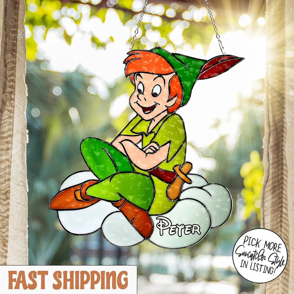Personalized Peter Pan Window Acrylic Suncatcher, Gift for Decor Window