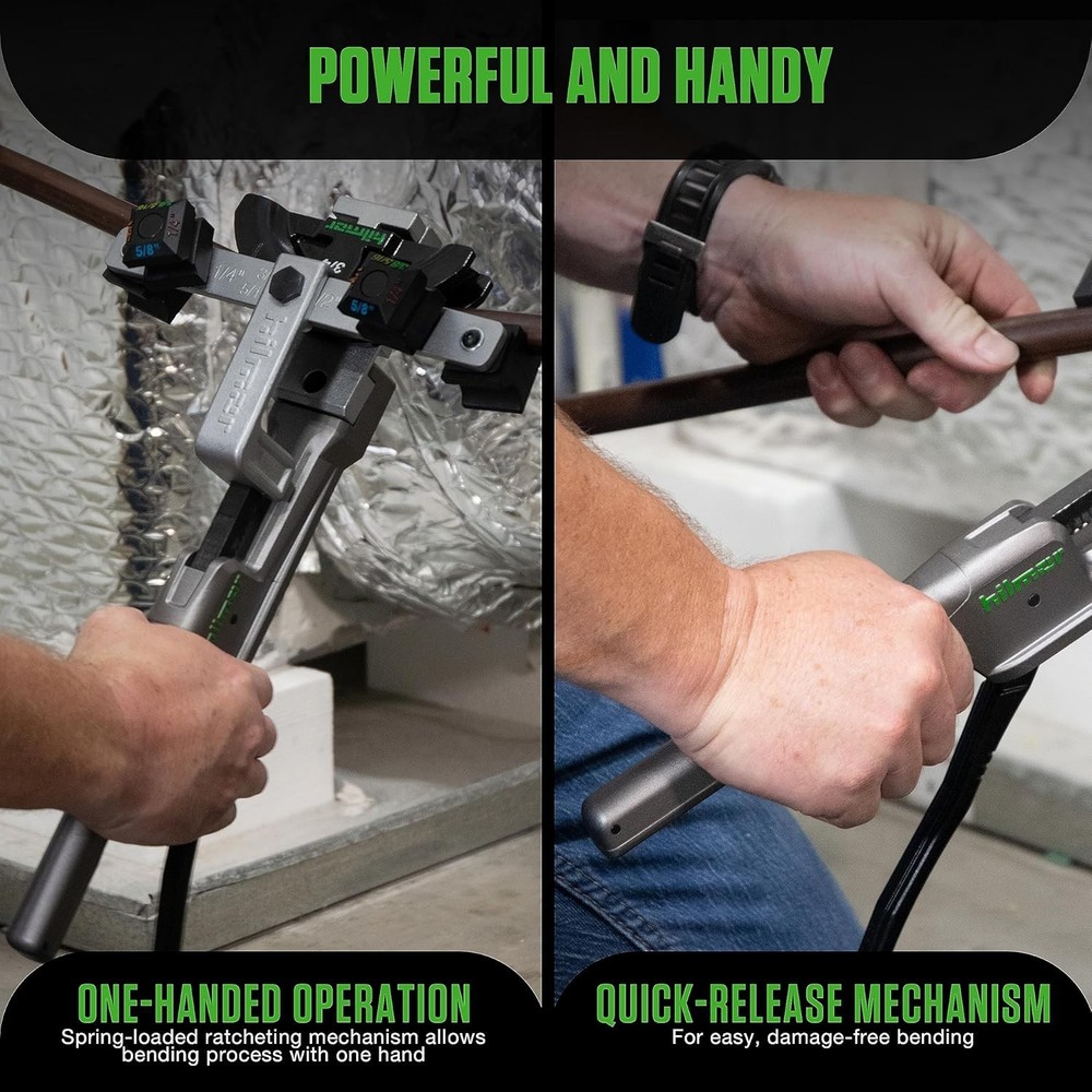 Bender Kit for Pipe Bending with One-Handed Operation and Reverse Feature