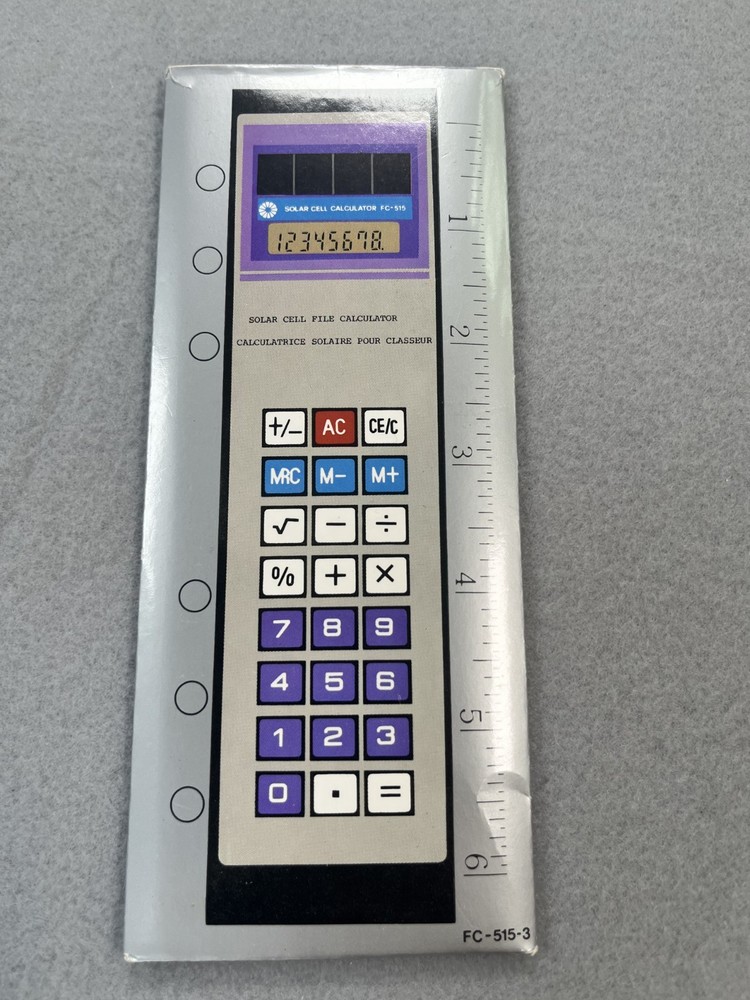 Solar Cell File Calculator with Notebook Rings NEW