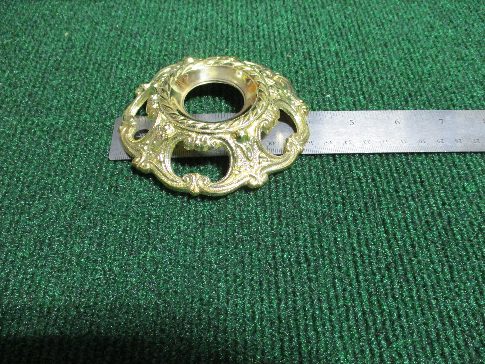 ONE LARGE THREADED BRASS BOBECHE 4" DIAMETER with 1 1/4" CENTER