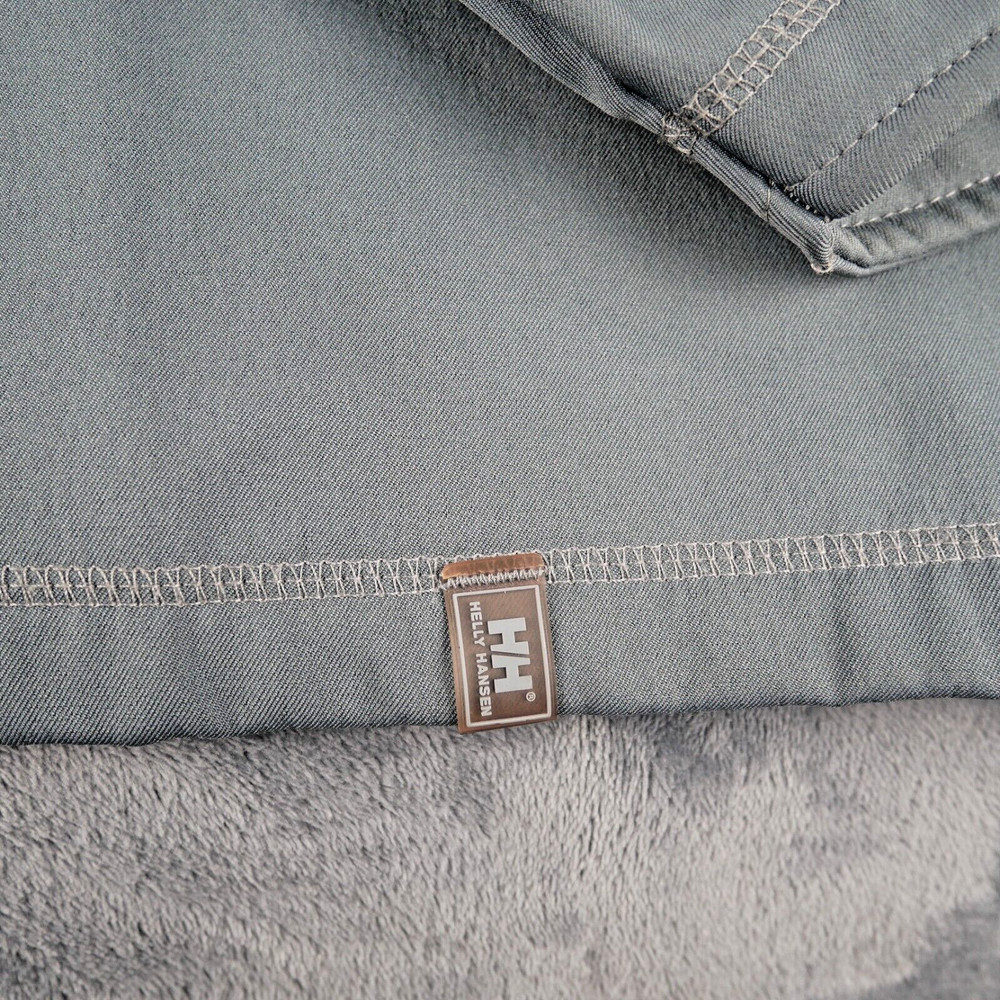 Helly Hansen Jacket Large Grey Fleece Softshell Windbreaker Workwear Full ZIp
