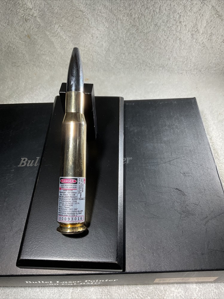 Bullet Laser Pointer w LED Light 50-Cal Shape Rifle Ammo