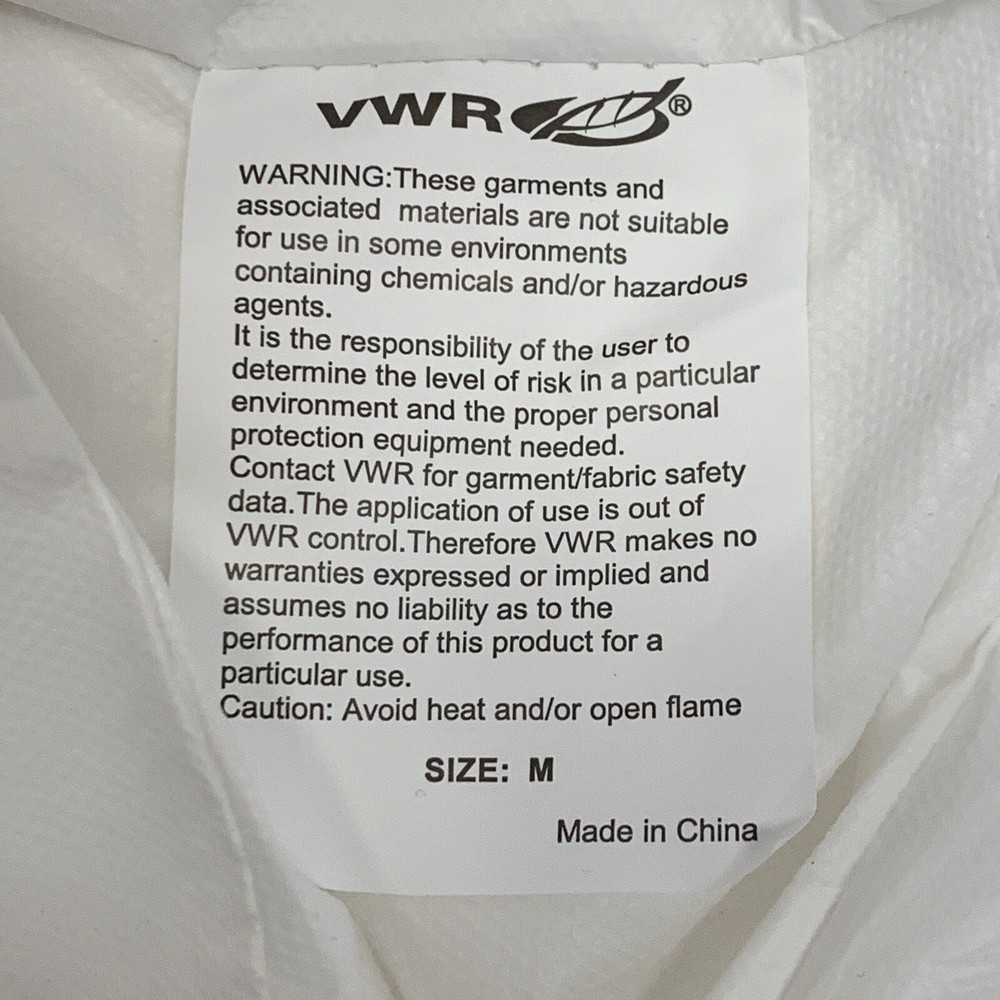 (25-Pack) VWR 414004-371 Snap Front Elastic Cuff Maximum Protection Labcoats M