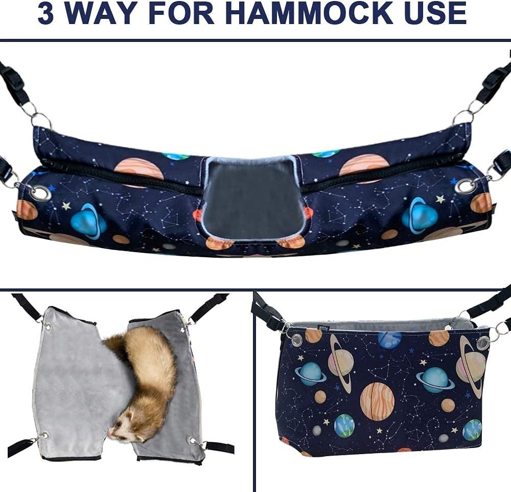 Galaxy Black Ferret Hammock Tent & Tunnel Set - Adjustable & Durable