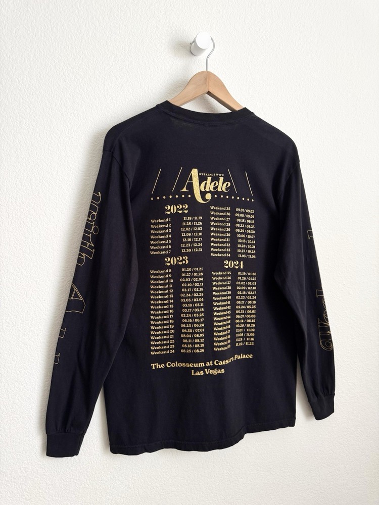 Adele Weekends With Adele Las Vegas Long Sleeve Shirt Black Medium Official