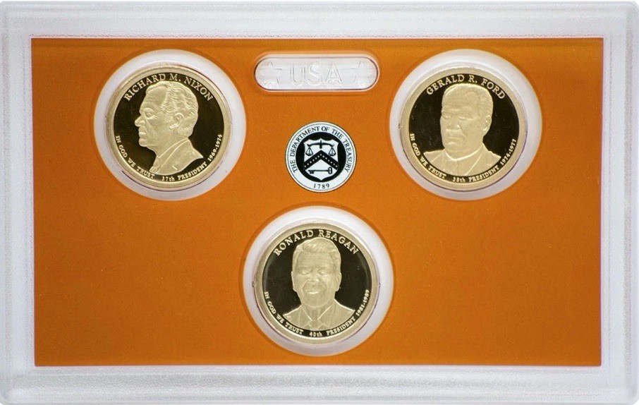 2016-S Presidential Dollars 3-Coin Proof Set