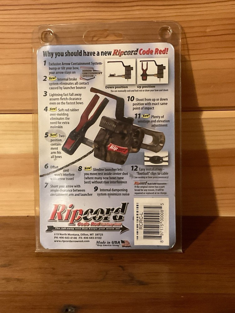 Ripcord Code Red Drop Away Camo Arrow Rest - Left Hand Cable Driven Fall Away LH