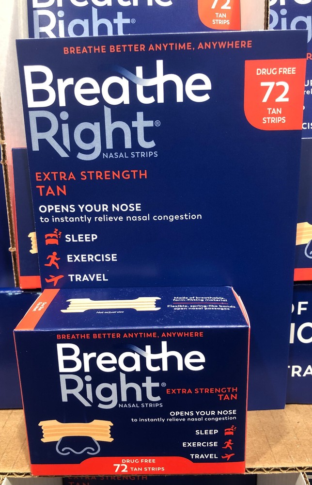 Breathe Right Extra Strength Nasal Strips - 72 TAN STRIPS