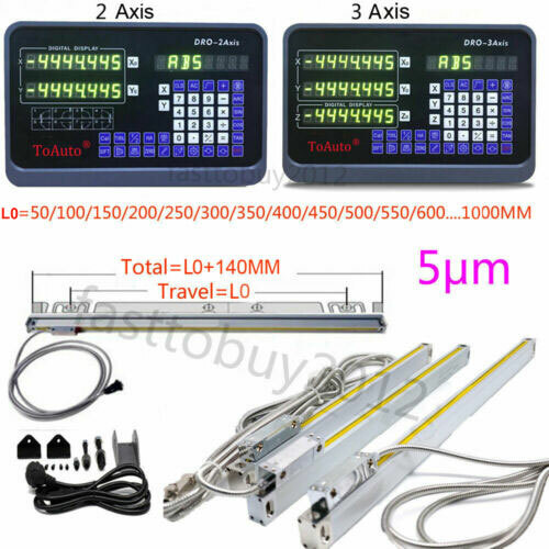 2/3Axis Digital Readout DRO Kit Linear Scale Encoder fr CNC Mill Lathes,US STOCK