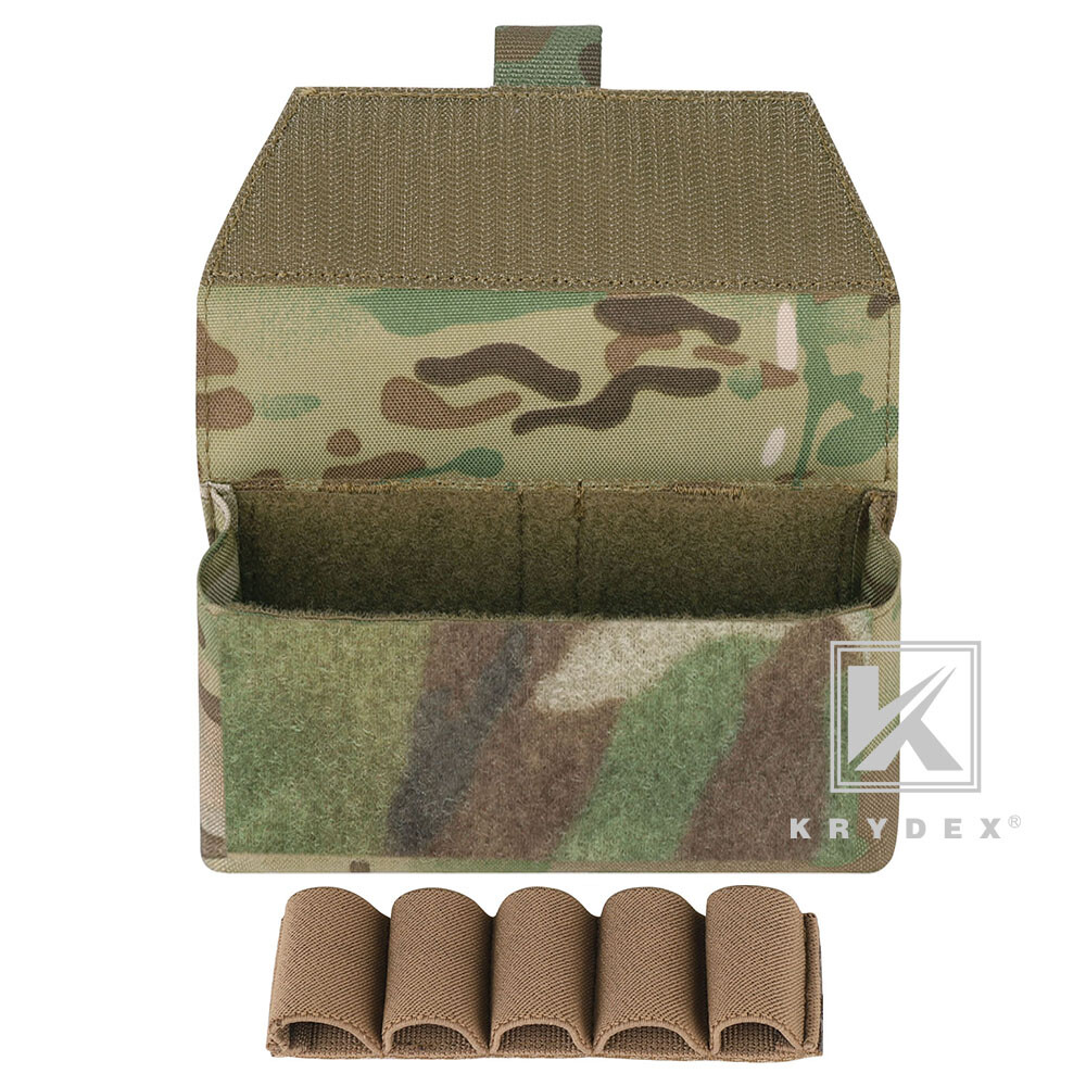 KRYDEX Tactical Shot Shell Ammo Pouch Removable Elastic Pack MOLLE / Belt Mount