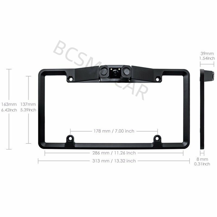 Car License Plate Frame Parking Sensor Radar With 2LED Rearview Backup Camera