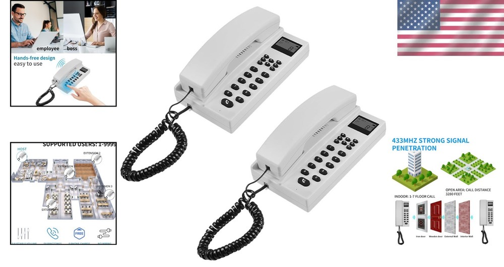 Wireless Intercom System for Home and Business 2 Pack Long Range 3280ft