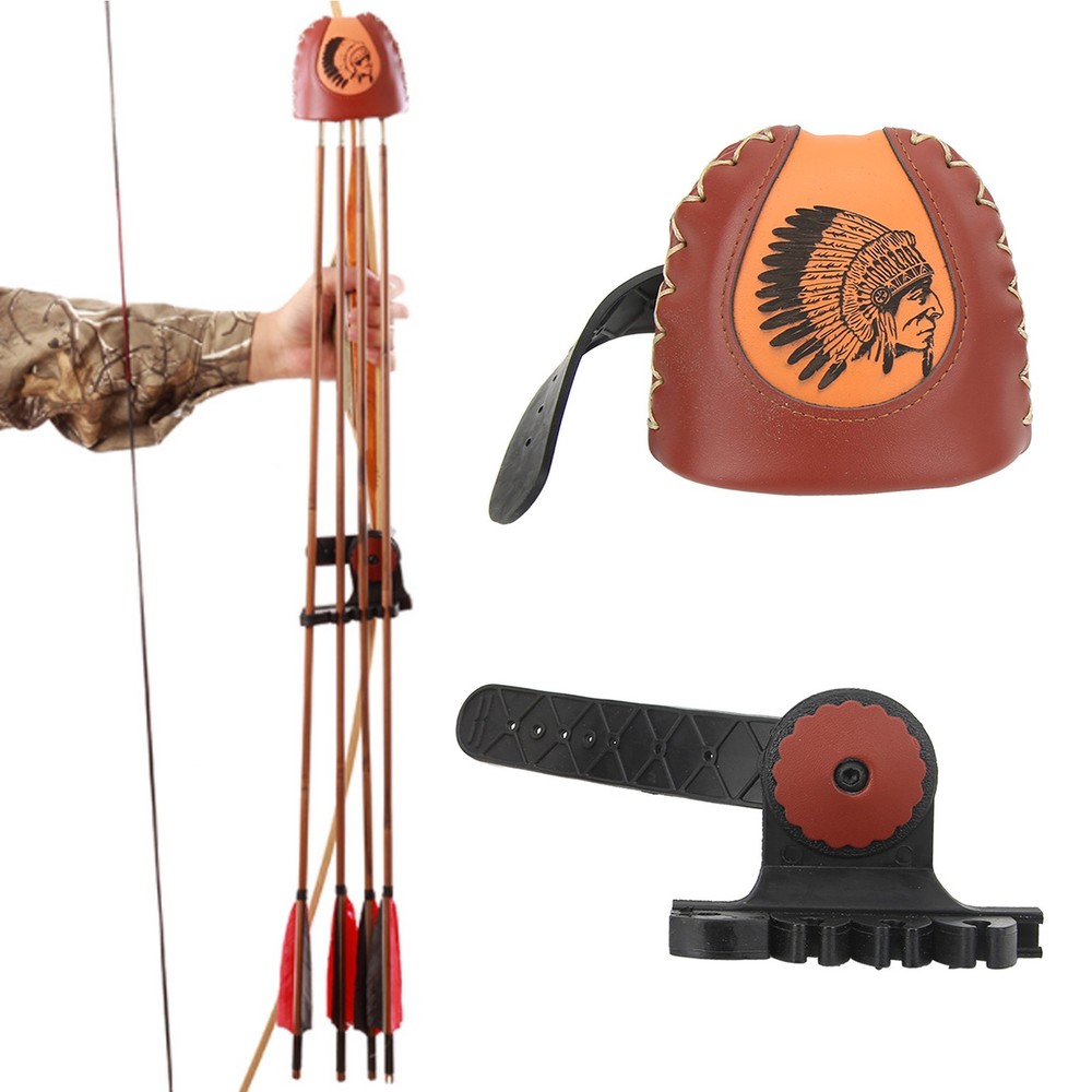 Quiver Quick Release System 4 Arrows Brown Leather Material Quiver ↑