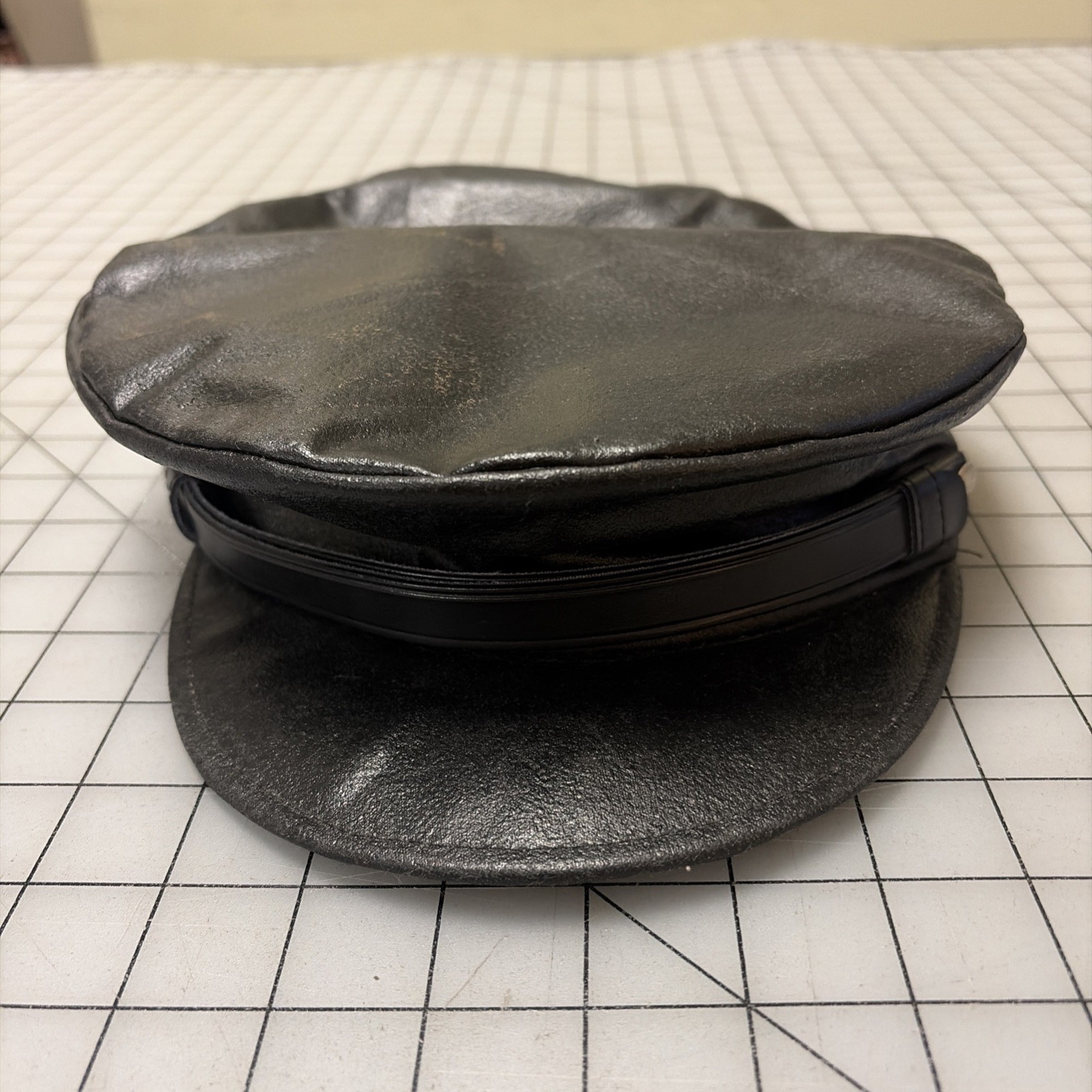 Great Repro Civil War era Man's Black Rubberized Wheel Cap, SZ 7 1/4 - Film Used