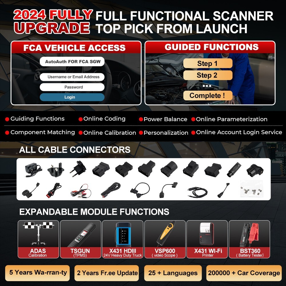 2025 LAUNCH X431 PRO3S+ PRO 5 Car Diagnostic Scanner Tool Programming Key Coding