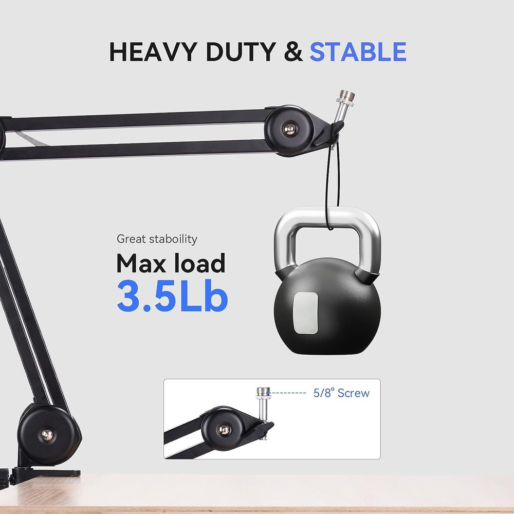 TOMLOV Flexible Arm for Digital Microscope Adjustable Stand + 144 LED Ring Lamp