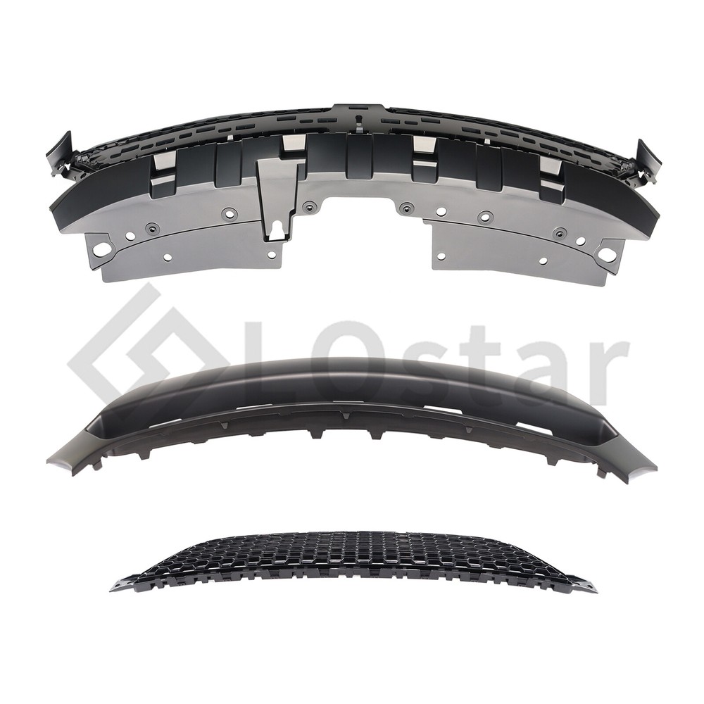 New 3PC Front Bumper Molding & Upper & Lower Grille Set For 2013-2016 Dodge Dart