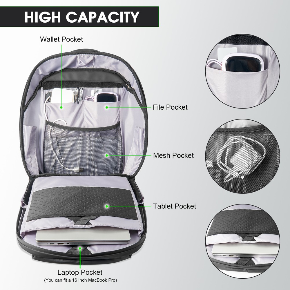 LED Backpack w/Full-color screen Laptop Bag DIY programming Backpack Waterproof