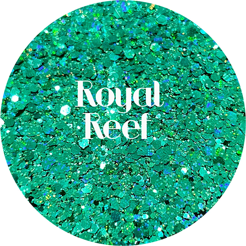 Premium Polyester Glitter - Teal Holographic Chunky Mix
