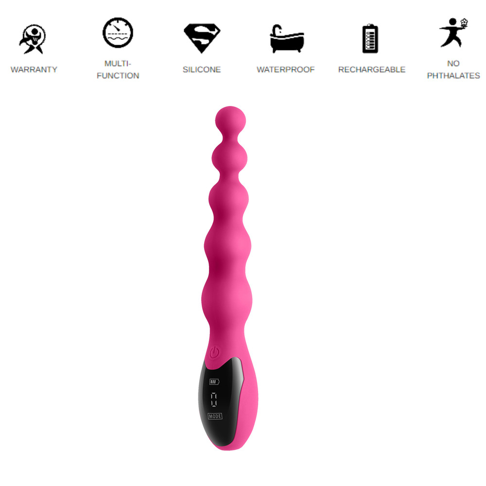 Rechargeable Waterproof Silicone Beaded Vibrator Multi-function Vibrating Bead