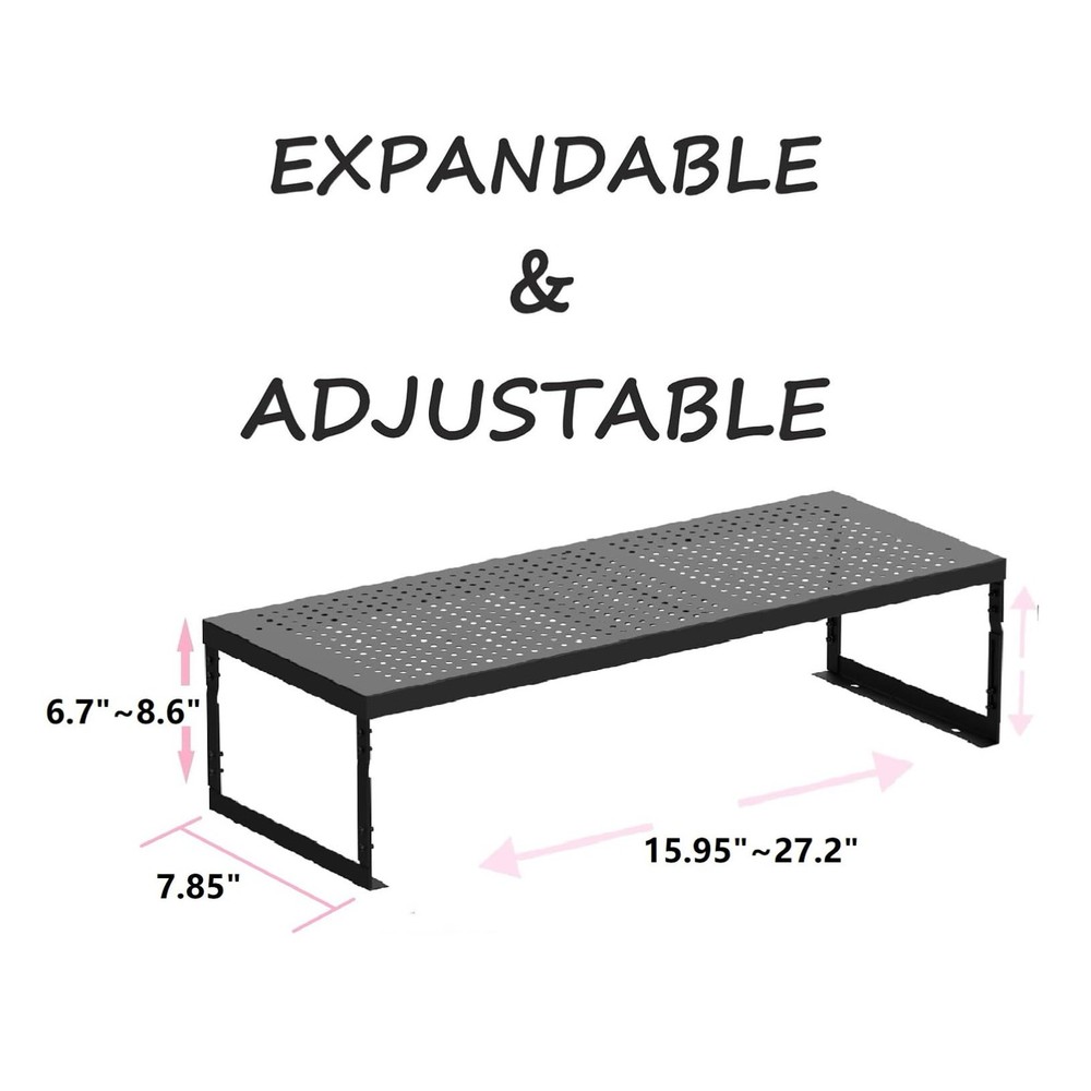 Asiingkel Stackable Expandable Metal Shelf Organizer - Adjustable Wire Storage R