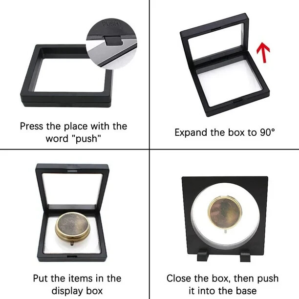 5x Transparent 3D Floating Frame Display Stands Holder Frames 5 Different Sizes