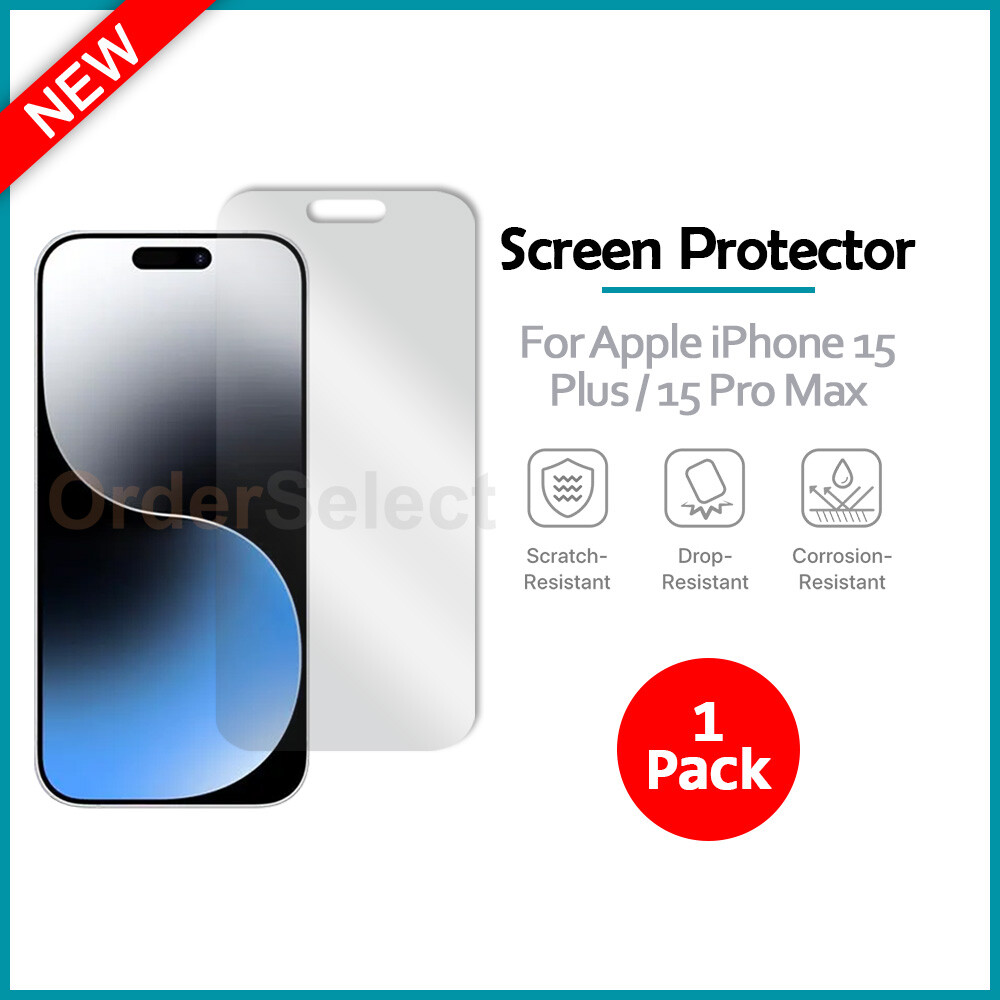 1-100 Lot LCD Ultra Clear Screen Protector for Apple iPhone 15 Plus / 15 Pro Max