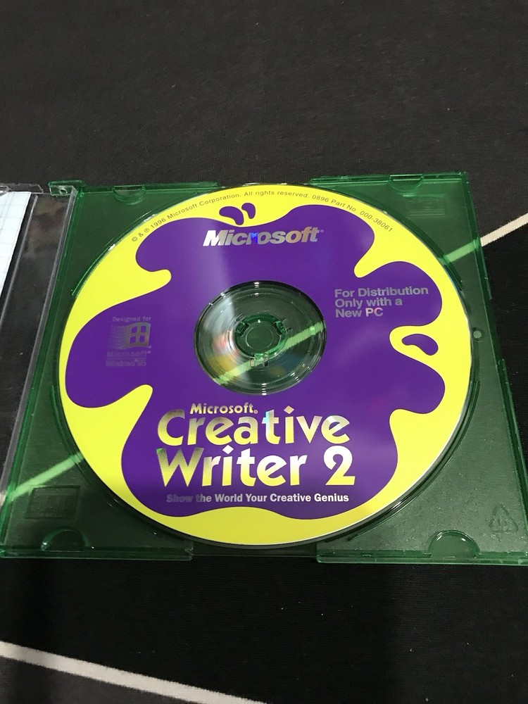 Windows95 Lot5 CD-ROM MicrosoftWord97 Bookshelf CreativeWrite2 3dFont TypingTeac