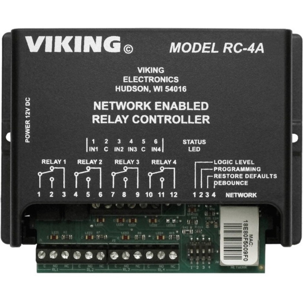 Viking Electronics - RC-4A - Viking Electronics Network Enabled Relay Controller