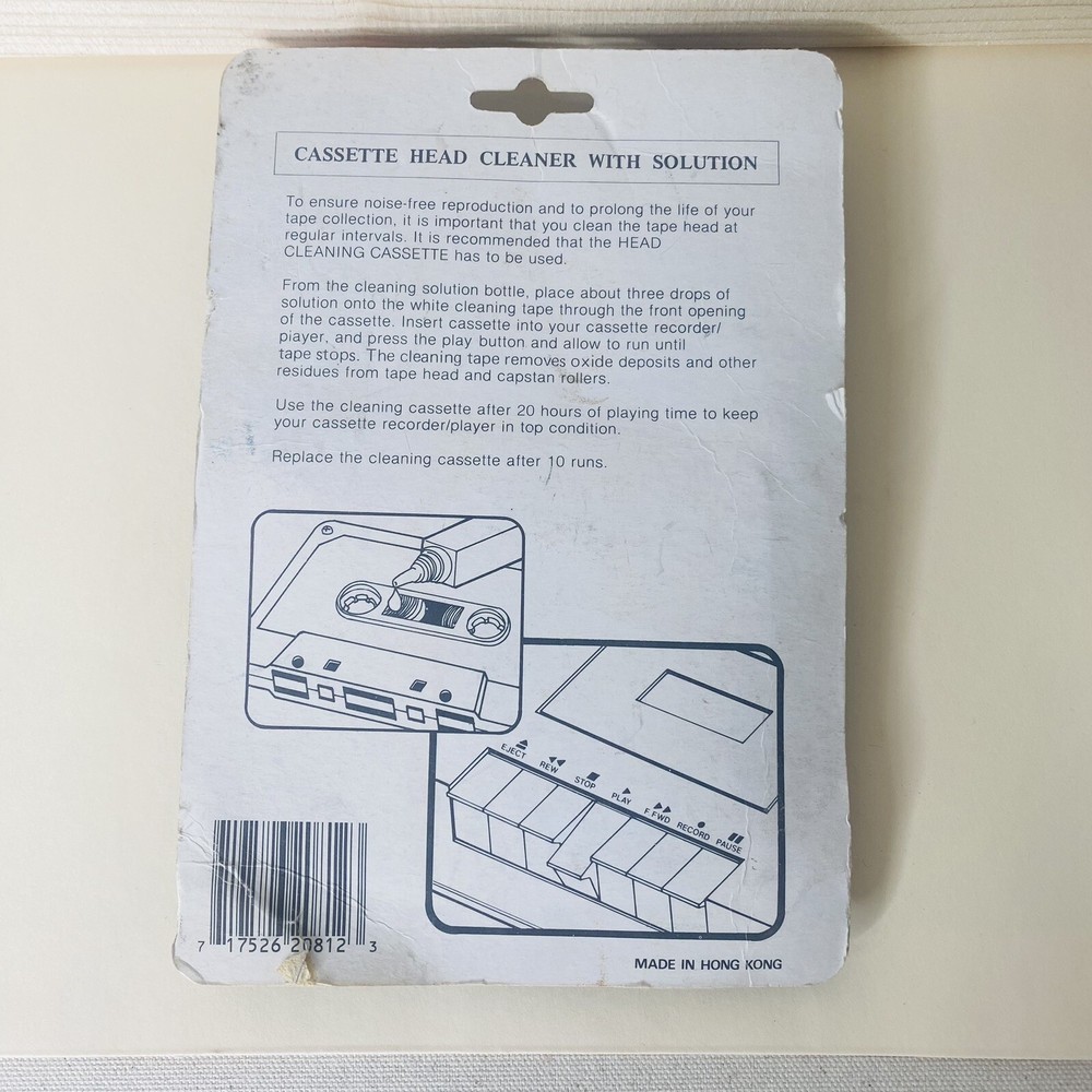 Cassette Head Cleaner W Solution NOS Model Ch-812