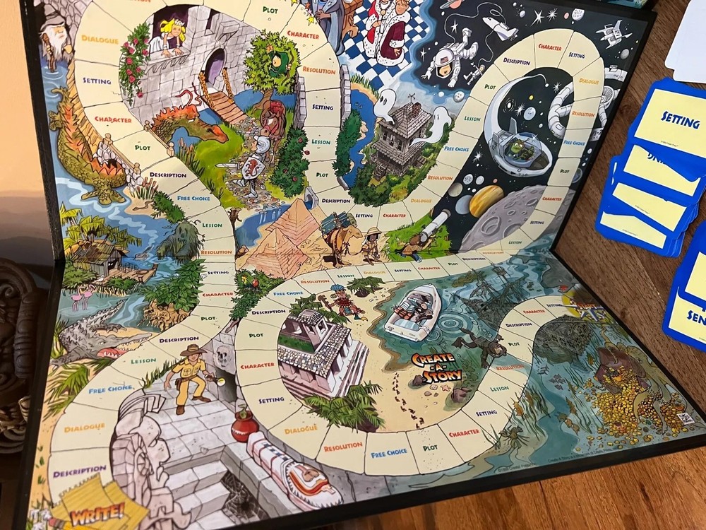 COMPLETE Create A Story Creative Writing Board Game Homeschool 1999 Create Press
