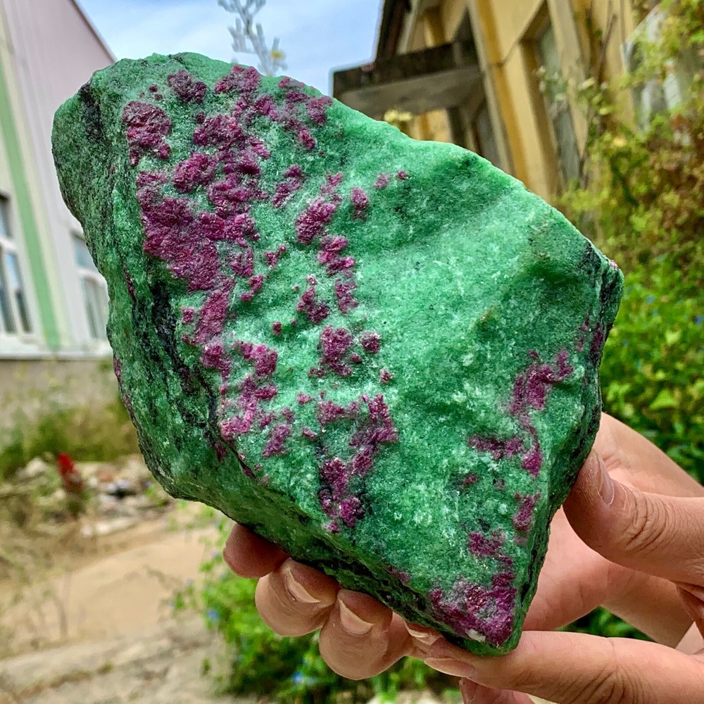 3.77LB Natural green Ruby zoisite (anylite) crystal sample Healing