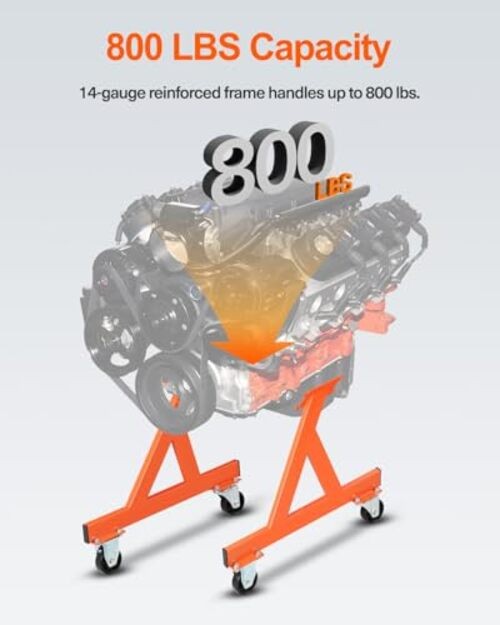 LS Engine Stand Cradle, Rolling Storage Stand for GM Chevy V8 LSx Orange