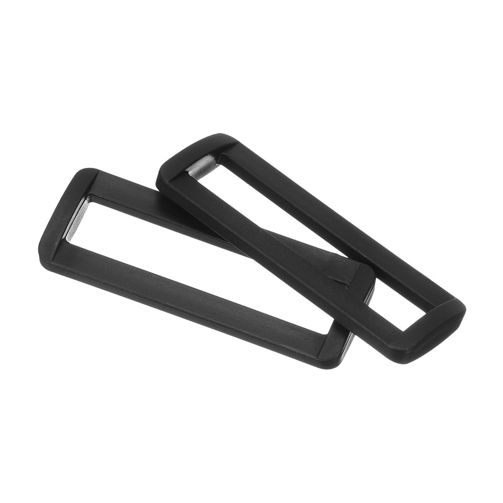 6 x 2 Inch Plastic Rectangle Rings Webbing Belts Buckle Slide Loop Black