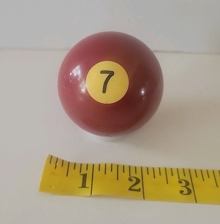 Vintage No. 7 Solid Red Pool Ball Billiard 2" Replacement (P)
