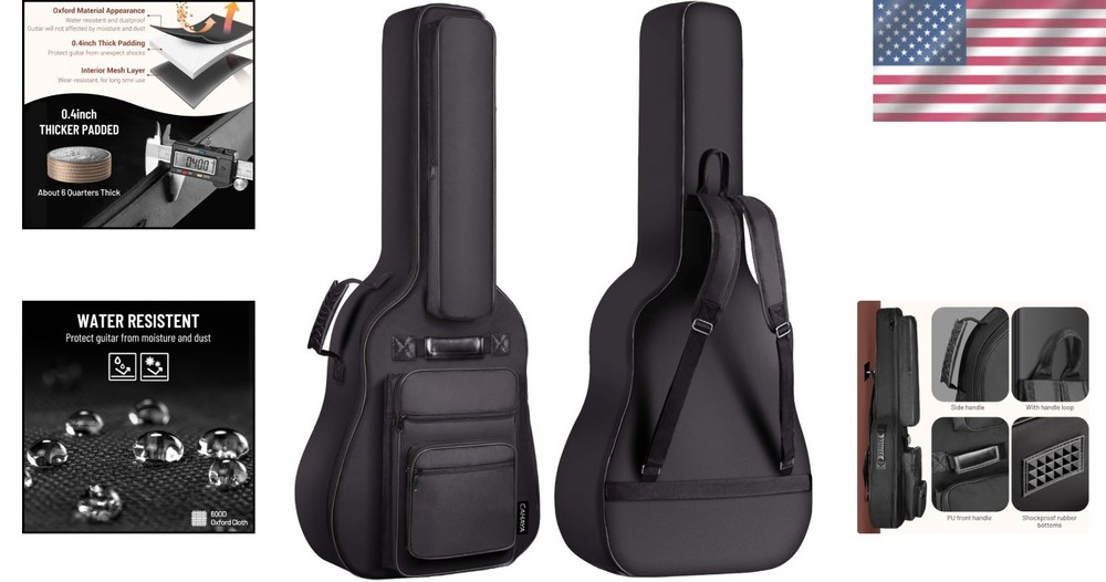 Thick Padding Guitar Bag 40 41" Waterproof Shoulder Strap