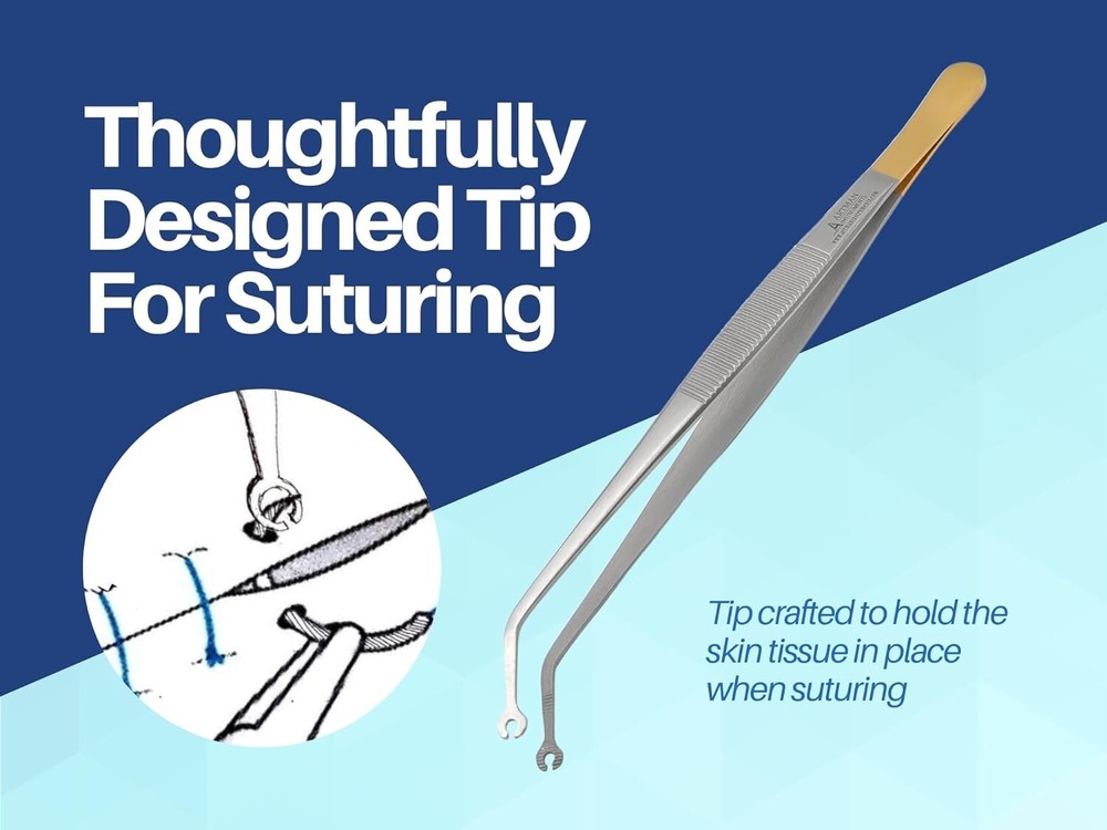Corn Suturing Tweezers Curved ARTMAN