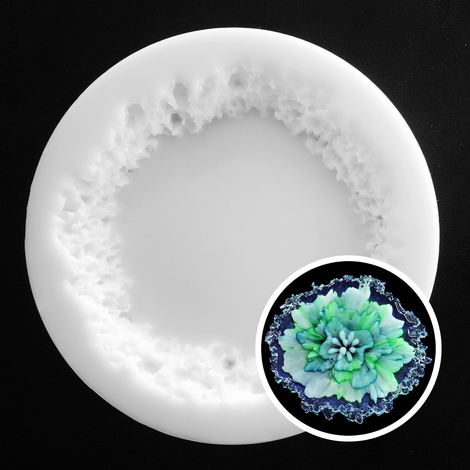 Small CHUNKY Crystal Edge Coaster Silicone Mold AU