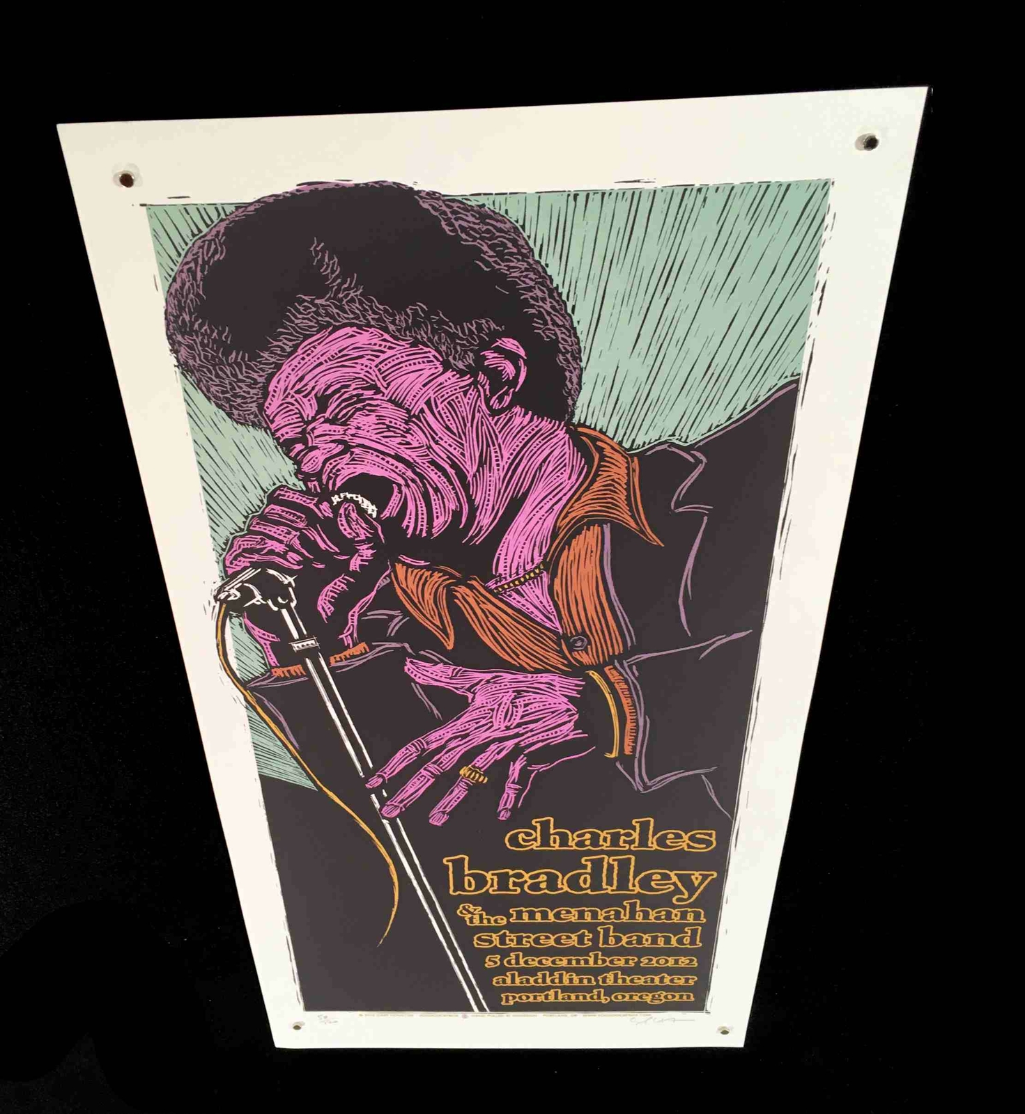 Charles Bradley Poster Portland 2012 S/N 120 Hand-Signed Silkscreen Gary Houston