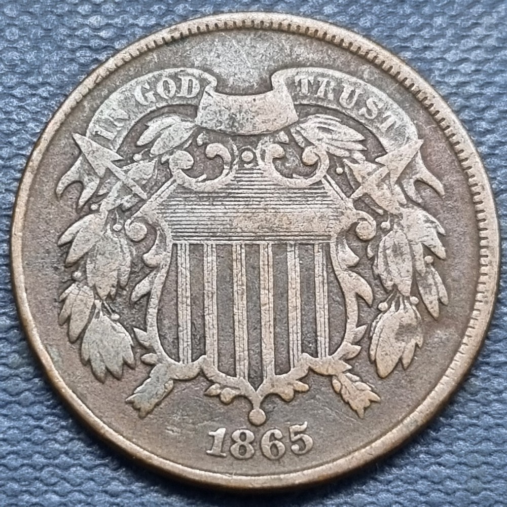 1865 Two Cent Piece 2c VF - XF #101232