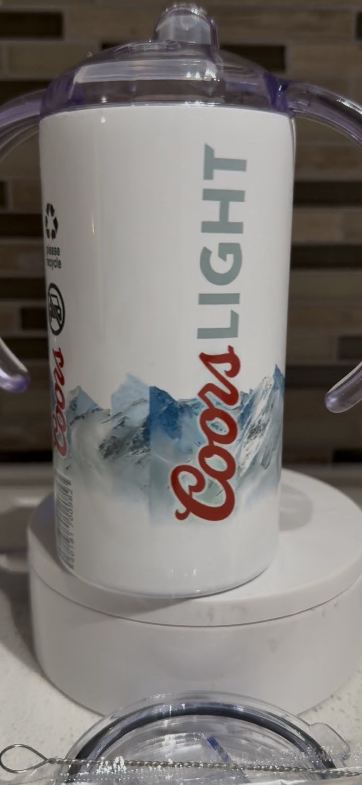 Coors Light Kids Sippy Cup – 12oz Stainless Steel – Funny & Functional!