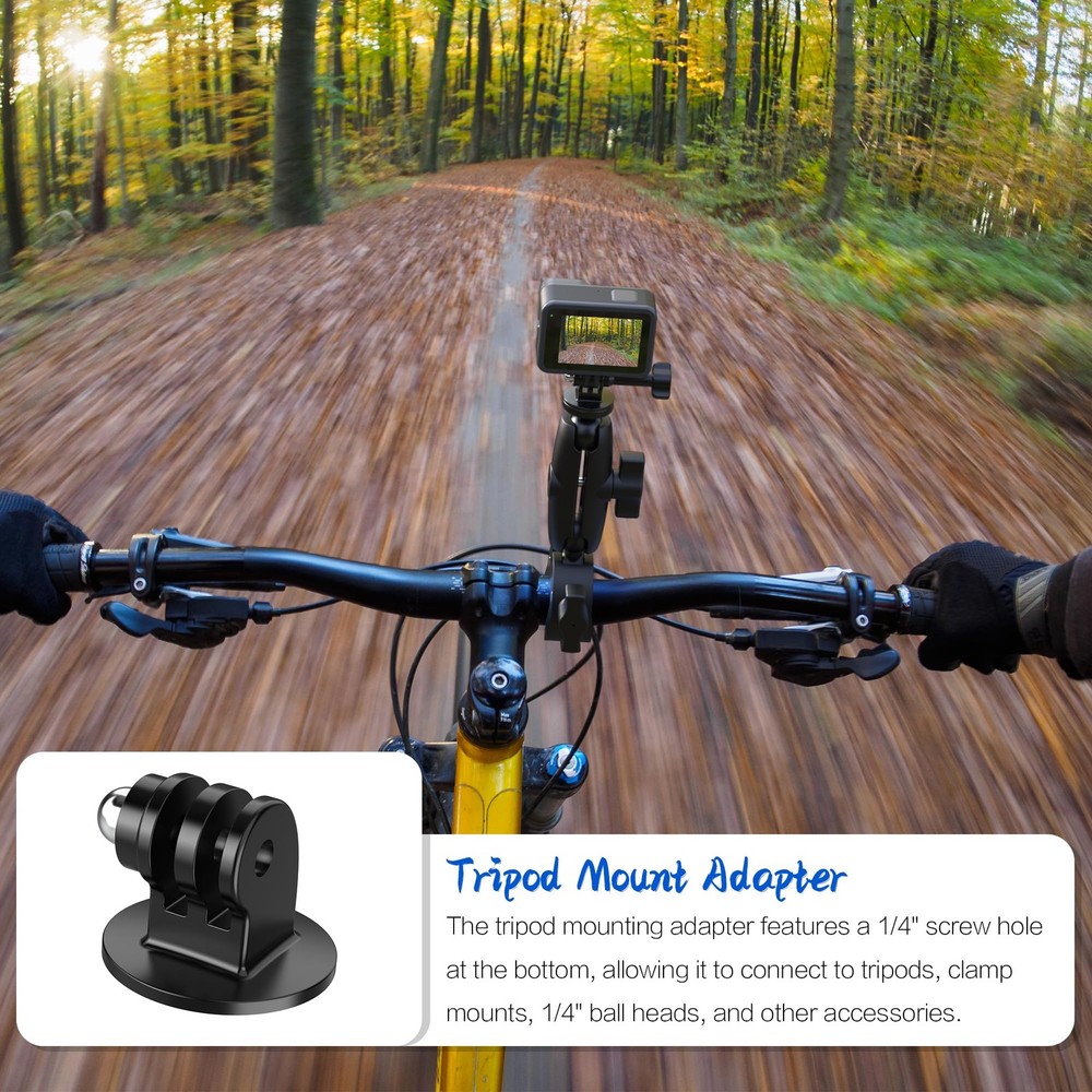 Helmet Motorcycle Windshield Adhesive Bracket Mount. Chest Strap Head Backpac...