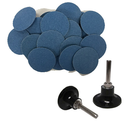 100 - 3" Roloc Zirconia Quick Change Sanding Disc 60 Grit and Mandrel
