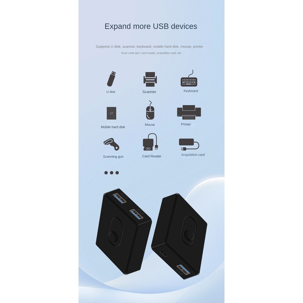 USB 2.0 KVM 1X2/2X1 Switcher USB Splitter Shared Controller for Laptop9179